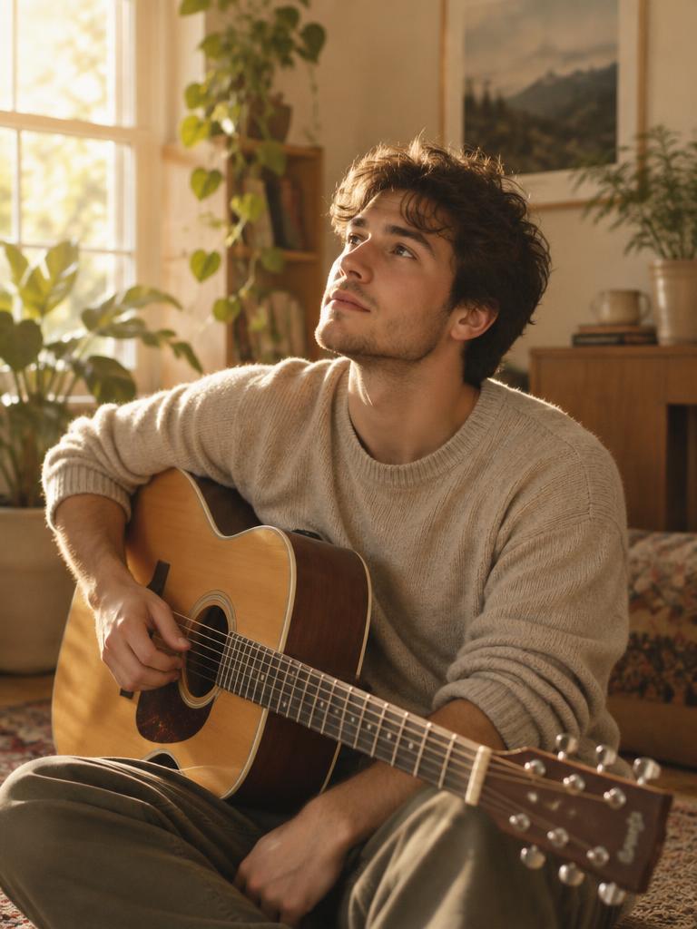 Musician with an acoustic guitar